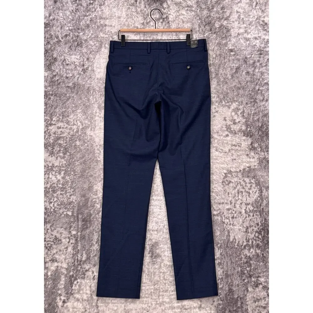 New J Crew Ludlow Slim Dress Pants 32 x 34 Mens Blue Stretch Wool Trouser